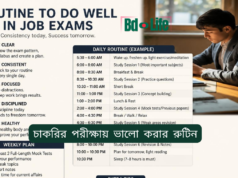 চাকরির পরীক্ষায় ভালো করার রুটিন ২০২৬-২৭ চাকরির পরীক্ষায় ভালো করার রুটিন – দৈনিক ও সাপ্তাহিক প্ল্যান