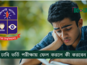 ঢাবি ভর্তি পরীক্ষায় ফেল করলে কী করবেন ২০২৬-২৭ ঢাবি ভর্তি পরীক্ষায় ফেল করলে কী করবেন – বিকল্প সুযোগ ও পরামর্শ